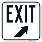 Exit Sign With Upper Right Arrow Sign,