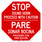 Sound Horn Proceed With Caution Sign, (SI-74980)