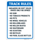 Track Rules Sneakers Or Soft Soled Shoes Only No Spikes Sign,