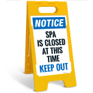 Notice Spa Is Closed At This Time Keep Out Folding Floor Sign,