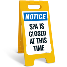 Notice Spa Is Closed At This Time Folding Floor Sign,