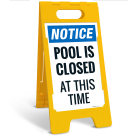 Notice Pool Is Closed At This Time Folding Floor Sign,