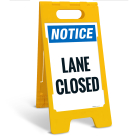 Notice Lane Closed Folding Floor Sign,