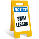 Notice Swim Lesson Folding Floor Sign,