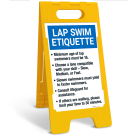 Lap Swim Etiquette Folding Floor Sign,