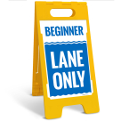 Beginner Lane Only Folding Floor Sign,