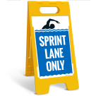 Sprint Lane Only Folding Floor Sign,