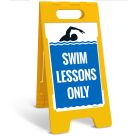 Swim Lessons Only Folding Floor Sign,