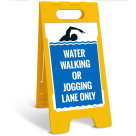 Water Walking Or Jogging Lane Only Folding Floor Sign,