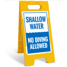 Shallow Water No Diving Allowed Folding Floor Sign,