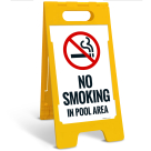 No Smoking In Pool Area Folding Floor Sign,
