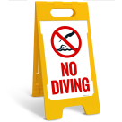 No Diving Folding Floor Sign,