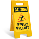 Caution Slippery When Wet Folding Floor Sign,