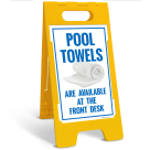 Pool Towels Are Available At The Front Desk Folding Floor Sign,