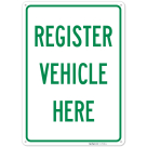 Register Vehicle Here Sign, (SI-75256)
