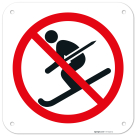 No Skiing Symbol Sign,