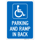 Parking And Ramp In Back Sign,