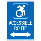 Accessible Route With Bidirectional Arrow Sign, (SI-75557)
