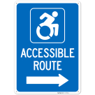 Accessible Route With Right Arrow Sign, (SI-75559)