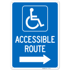 Accessible Route With Right Arrow Sign,