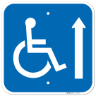Handicap Symbol With Up Arrow Sign,