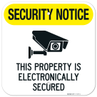 Security Notice This Property Is Electronically Secured Sign,