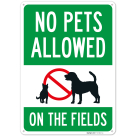 No Pets Allowed On The Field Sign,
