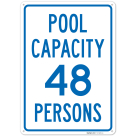 Pool Capacity 48 Persons Sign,