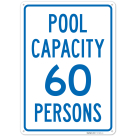 Pool Capacity 60 Persons Sign,