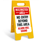 Restricted Area No Entry Beyond This Area Alarm Will Sound Sidewalk Sign Kit,