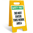 Safety First Do Not Enter This Work Area Sidewalk Sign Kit,
