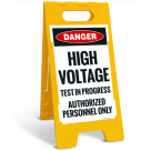 Danger High Voltage Test In Progress Authorized Personnel Only Sidewalk Sign Kit,