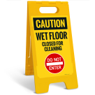 Caution Wet Floor Closed For Cleaning Do Not Enter Sidewalk Sign Kit,