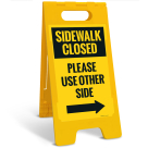 Sidewalk Closed Please Use Other Side Sidewalk Sign Kit,