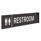 Restrooms Projecting With Graphic Sign, Double Sided,