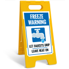 Freeze Warning Let Faucets Drip Leave Heat On Sidewalk Sign Kit,