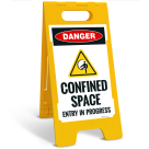Osha Danger Confined Space Entry In Progress Sidewalk Sign Kit,