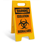 Osha Warning Isolation Biohazard Sidewalk Sign Kit,