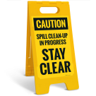 Caution Spill Cleanup In Progress Stay Clear Sidewalk Sign Kit,