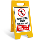 Renovation Work Contains Lead Do Not Enter Work Area Sidewalk Sign Kit,