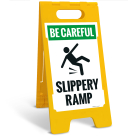 Be Careful Slippery Ramp Sidewalk Sign Kit,