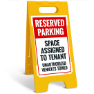 Reserved Parking Space Assigned To Tenant Unauthorized Vehicles Towed Sidewalk Sign Kit,