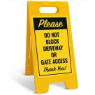 Please Do Not Block Driveway Or Gate Access Thank You Sidewalk Sign Kit,