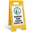 Backpack Purse Package Search Line Sidewalk Sign Kit,
