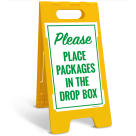 Please Place Packages In The Drop Box Sidewalk Sign Kit,