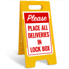 Please Place All Deliveries In Lock Box Sidewalk Sign Kit,