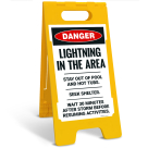 Danger Lightning In The Area Sidewalk Sign Kit,