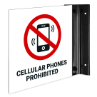 Cellular Phones Prohibited Projecting Sign, Double Sided,