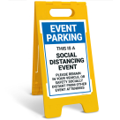 Event Parking Social Distancing Event Please Remain In Vehicle Sidewalk Sign Kit,