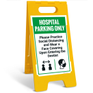 Hospital Parking Only Practice Social Distancing Sidewalk Sign Kit,
